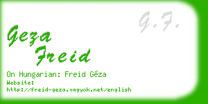 geza freid business card